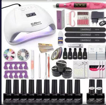 Load image into Gallery viewer, Gel Polish Set Nail kit Manicure Set Full Set Beginner Hot Lamp Manicure Package Tool Outfit
