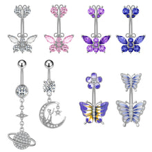 Load image into Gallery viewer, Zircon Navel Stud Grease Belly Ring Piercing Jewelry
