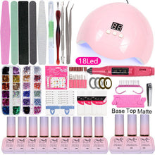 Load image into Gallery viewer, Gel Polish Set Nail kit Beginner Manicure Set Full Set Beginner 15ml UV Polish European and American Manicure Set
