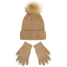 Load image into Gallery viewer, Knitted Hat Women's 2023 New Chenille Wool Hat Gloves Set Thickened Warm Fluffy Ball Cap Autumn and Winter
