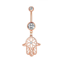 Load image into Gallery viewer, New Five-Leaf Flower Zircon Navel Ring Navel Stud Piercing Jewelry
