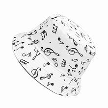 Load image into Gallery viewer, Musical Note Pattern Reversible Fisherman Hat Female Summer Outdoor Travel Sun Hat Sun Protection Bucket Hat

