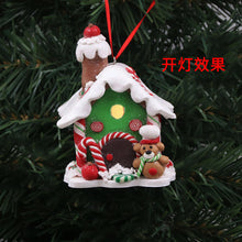 Load image into Gallery viewer, Christmas Decorations Polymer Clay Luminous House Creative Christmas LED Luminous  House Christmas Decoration Pendant
