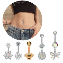 Load image into Gallery viewer, Zircon Navel Ring Navel Stud Piercing Jewelry
