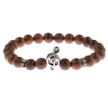 Load image into Gallery viewer, 8mm Natural Round Cylinder Wood Beads Bracelet Men Classic Elastic Buddhist Prayer Buddha Bracelet Hommes
