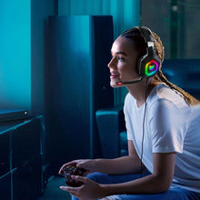 Load image into Gallery viewer, Head-Mounted Professional Gaming Headset RGB Colorful Lighting Mic PC Phone PS4 XBOX Switch Gamer Wired Headphone
