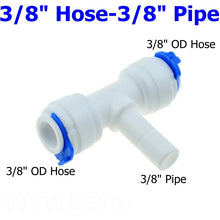 Load image into Gallery viewer, Reverse Osmosis 1/4 3/8 Hose Connection Quick Coupling 1/4 3/8 Stem L Straight Tee RO Water Aquarium Plastic Joint Pipe Fitting
