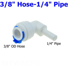 Load image into Gallery viewer, Reverse Osmosis 1/4 3/8 Hose Connection Quick Coupling 1/4 3/8 Stem L Straight Tee RO Water Aquarium Plastic Joint Pipe Fitting
