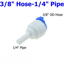 Load image into Gallery viewer, Reverse Osmosis 1/4 3/8 Hose Connection Quick Coupling 1/4 3/8 Stem L Straight Tee RO Water Aquarium Plastic Joint Pipe Fitting
