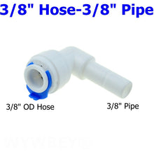 Load image into Gallery viewer, Reverse Osmosis 1/4 3/8 Hose Connection Quick Coupling 1/4 3/8 Stem L Straight Tee RO Water Aquarium Plastic Joint Pipe Fitting
