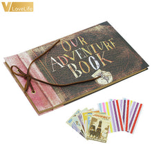 Load image into Gallery viewer, Our Adventure Book Scrapbook Handmade Gift Box Balloon DIY Travel Retro Vintage Kraft Memory Wedding Photo Album
