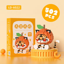 Load image into Gallery viewer, Orange Tiger Mini Building Blocks Big Fortuue And Great Profit Panda Tiger Mahjong Micro Bricks Figures Toy For Kid Gift

