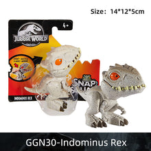 Load image into Gallery viewer, Original Mattel Jurassic World snap squad dinosaurs Indominus Rex Baryonyx Mosasauru bumy Ankylosaurus children's toys for boys
