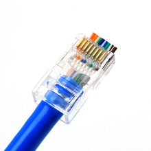 Load image into Gallery viewer, 20/50/100pcs RJ45 Connector 6U Gold PlatedPass Through Ethernet Cables Module Plug Network RJ-45 Crystal Heads Cat5 Cat5e
