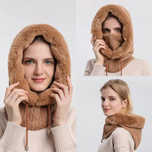 Load image into Gallery viewer, Outdoor Cycling Cap Ski Balaclava Winter Windproof Cap Men Women Hood Cap Cold Padded Plush Neck Warmer Hood Beanies
