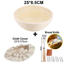 Load image into Gallery viewer, Oval/Round Natural Rattan Fermentation Bread Basket Dough Wicker Rattan Mass Proofing Proving Baskets Rattan with Cover

