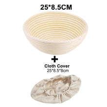 Load image into Gallery viewer, Oval/Round Natural Rattan Fermentation Bread Basket Dough Wicker Rattan Mass Proofing Proving Baskets Rattan with Cover
