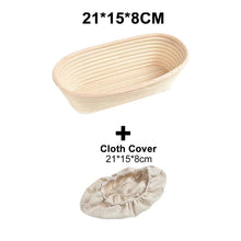 Load image into Gallery viewer, Oval/Round Natural Rattan Fermentation Bread Basket Dough Wicker Rattan Mass Proofing Proving Baskets Rattan with Cover
