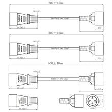 Load image into Gallery viewer, Socket Power Cable PDU UPS Cable IEC C14 Schuko CEE7/4 Power Extension Cord 20cm 30cm 50cm Power Cord
