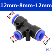 Load image into Gallery viewer, PE Air Connectors 4mm 6mm 8mm 10 12MM Pneumatic Fitting Quick Connect Slip Lock Tee 3Way Plastic Pipe Water Hose Tube Connector
