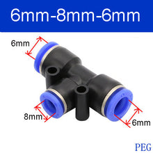 Load image into Gallery viewer, PE Air Connectors 4mm 6mm 8mm 10 12MM Pneumatic Fitting Quick Connect Slip Lock Tee 3Way Plastic Pipe Water Hose Tube Connector
