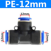 Load image into Gallery viewer, PE Air Connectors 4mm 6mm 8mm 10 12MM Pneumatic Fitting Quick Connect Slip Lock Tee 3Way Plastic Pipe Water Hose Tube Connector
