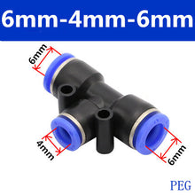 Load image into Gallery viewer, PE Air Connectors 4mm 6mm 8mm 10 12MM Pneumatic Fitting Quick Connect Slip Lock Tee 3Way Plastic Pipe Water Hose Tube Connector
