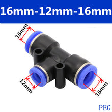 Load image into Gallery viewer, PE Air Connectors 4mm 6mm 8mm 10 12MM Pneumatic Fitting Quick Connect Slip Lock Tee 3Way Plastic Pipe Water Hose Tube Connector
