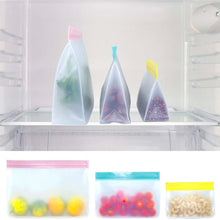 Load image into Gallery viewer, PEVA Food Storage Bag Upgrade Leakproof Top Stand Up Reusable Freezer Sandwich Ziplock Silicone Bag Food Preservation
