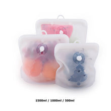 Load image into Gallery viewer, Reusable Food Bag 1500ml 1000ml 500ml Leakproof Containers Reusable Fresh Bag Food Storage Bag Freezer Bag Snack
