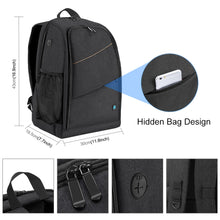 Load image into Gallery viewer, PULUZ Outdoor Portable Waterproof Scratch-proof Dual Shoulders Backpack Camera Bag Digital DSLR Photo Video Bag, laptop backpack
