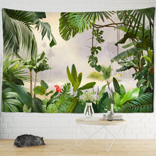 Load image into Gallery viewer, Palm leaf Green Botany Tapestry Plantain leaves Tropical rainforest plants in Southeast Asia Wall Hanging Tapestry Wall Cloth

