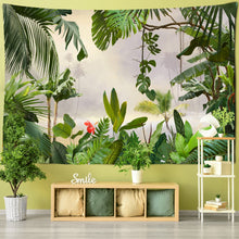 Load image into Gallery viewer, Palm leaf Green Botany Tapestry Plantain leaves Tropical rainforest plants in Southeast Asia Wall Hanging Tapestry Wall Cloth
