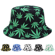 Load image into Gallery viewer, Panama Leaf Print Bucket Hat Hip Hop Fisherman Hat Men Women Outdoor Summer Casual Cotton Bob chapeau Visor Bucket Cap

