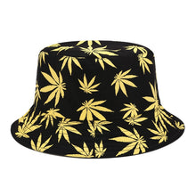 Load image into Gallery viewer, Panama Leaf Print Bucket Hat Hip Hop Fisherman Hat Men Women Outdoor Summer Casual Cotton Bob chapeau Visor Bucket Cap
