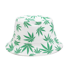 Load image into Gallery viewer, Panama Leaf Print Bucket Hat Hip Hop Fisherman Hat Men Women Outdoor Summer Casual Cotton Bob chapeau Visor Bucket Cap
