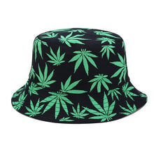 Load image into Gallery viewer, Panama Leaf Print Bucket Hat Hip Hop Fisherman Hat Men Women Outdoor Summer Casual Cotton Bob chapeau Visor Bucket Cap
