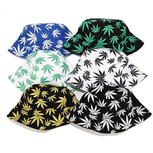 Load image into Gallery viewer, Panama Leaf Print Bucket Hat Hip Hop Fisherman Hat Men Women Outdoor Summer Casual Cotton Bob chapeau Visor Bucket Cap
