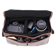 Load image into Gallery viewer, Photo Luxury Camera Stylish Fashion Retro PU Leather Case Handbag Waterproof Shoulder Messenger DSLR Bag for Canon Nikon Sony L

