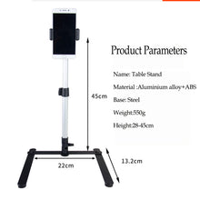 Load image into Gallery viewer, Photography Adjustable Table Stand Set Tripod Top Mini Monopod+Phone Clip Fill-In Light Tripod with Mobile for Live Streaming
