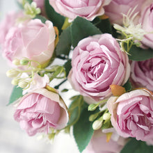 Load image into Gallery viewer, 5pcs Pink Rose Artificial Silk Flowers for Home Decoration Accessories Wedding Scrapbook Box Arrangement Christmas Peony Fake Bouquet
