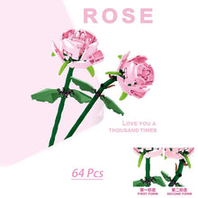 Load image into Gallery viewer, Pink Rose MOC Building Blocks Toys Valentine's Day DIY Bricks Kit Gift For Couple Declaration Of Love Flower Language First Love

