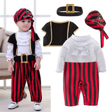 Load image into Gallery viewer, Pirate Captain Cosplay Costume Baby Romper Boys Bodysuits Christmas Fancy Clothes Halloween Costumes Kids Children Jumpsuits
