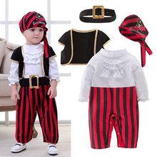 Load image into Gallery viewer, Pirate Captain Cosplay Costume Baby Romper Boys Bodysuits Christmas Fancy Clothes Halloween Costumes Kids Children Jumpsuits
