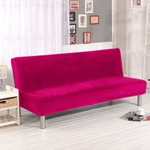 Load image into Gallery viewer, Plush fabric Fold Armless Sofa Bed Cover Folding seat slipcover Thicker covers Bench Couch Protector Elastic Futon Cover winter
