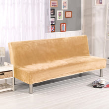 Load image into Gallery viewer, Plush fabric Fold Armless Sofa Bed Cover Folding seat slipcover Thicker covers Bench Couch Protector Elastic Futon Cover winter
