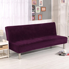 Load image into Gallery viewer, Plush fabric Fold Armless Sofa Bed Cover Folding seat slipcover Thicker covers Bench Couch Protector Elastic Futon Cover winter
