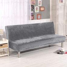 Load image into Gallery viewer, Plush fabric Fold Armless Sofa Bed Cover Folding seat slipcover Thicker covers Bench Couch Protector Elastic Futon Cover winter
