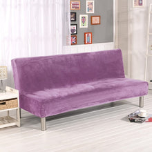 Load image into Gallery viewer, Plush fabric Fold Armless Sofa Bed Cover Folding seat slipcover Thicker covers Bench Couch Protector Elastic Futon Cover winter
