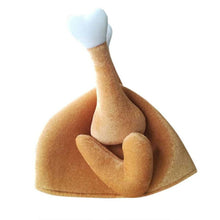 Load image into Gallery viewer, Plush Roasted Turkey Hats Spooktacular Creations Decor Hat Cooked Chicken Bird Secret For Thanksgiving Costume Dress Up Party
